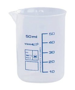 Messbecher transparent/blau 10 - 50 ml